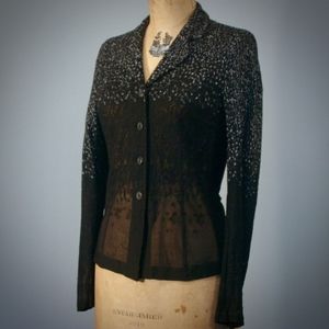 DRIES VAN NOTEN embroidered black chiffon jacket